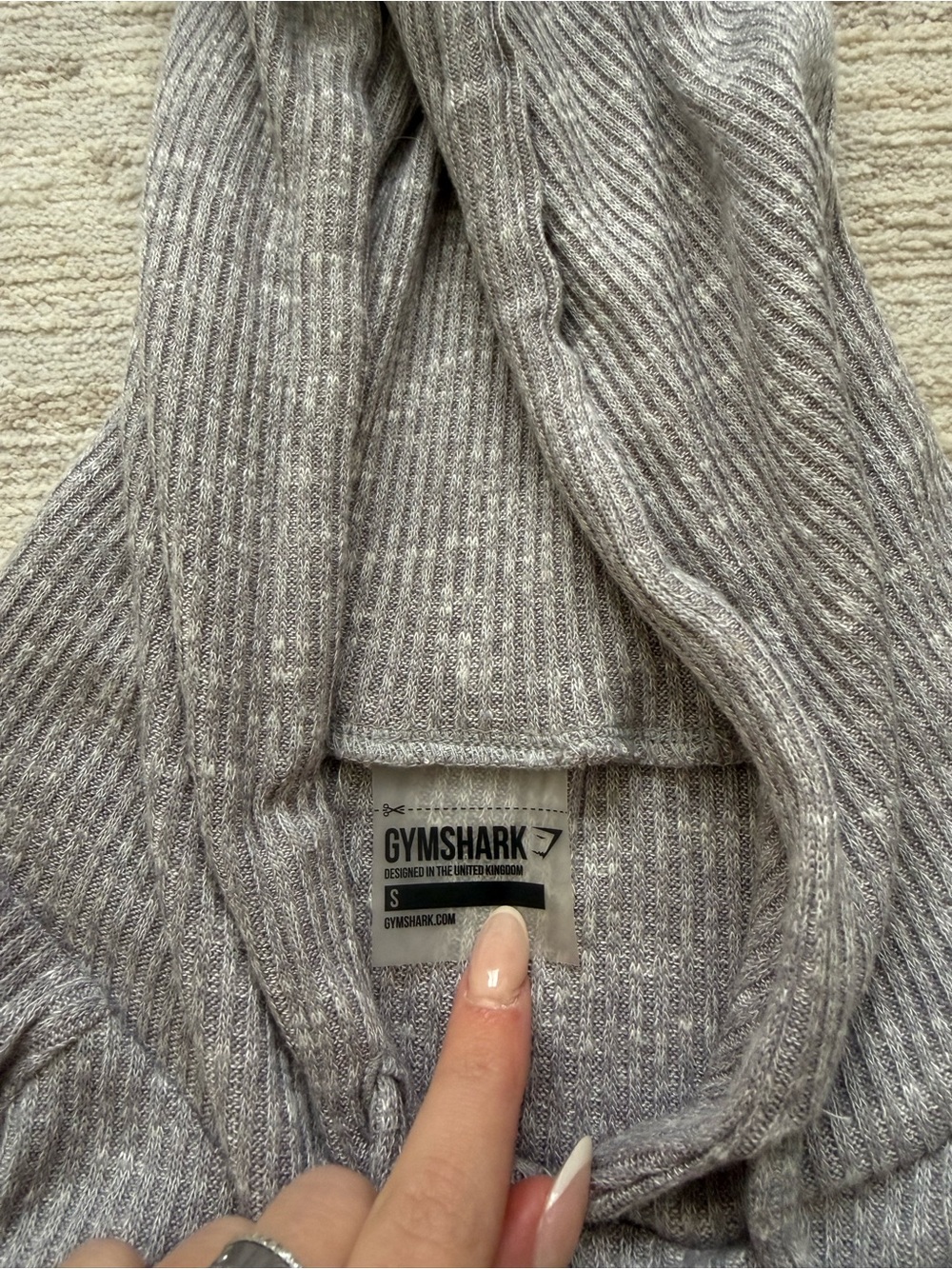 Gymshark Gray Cropped Hoodie (Size Small) - Picture 4 of 4